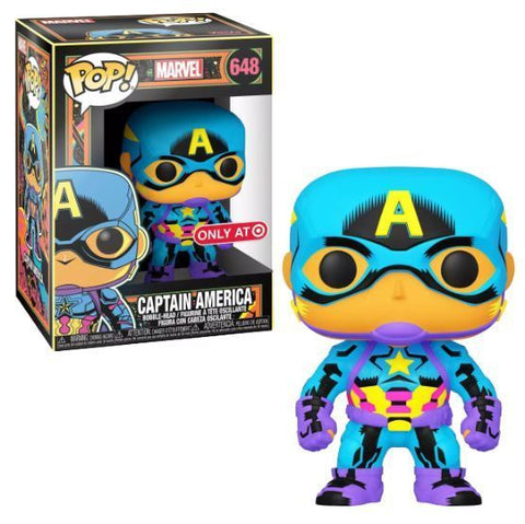 Funko POP! - Marvel - Captain America - 648- Only at Target - Black Light