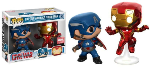 Funko POP! - Marvel - Captain America Civil War - Captain America and Iron Man - 2 pack - Marvel Collector Corps