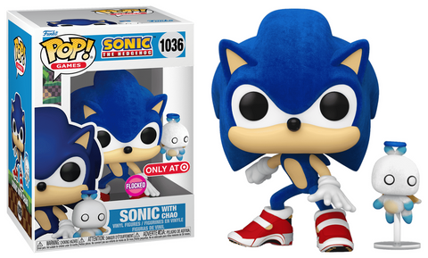 Funko POP! - Sonic the Hedgehog - Sonic with Hero Chao - 1036 - Only at Target - Flocked