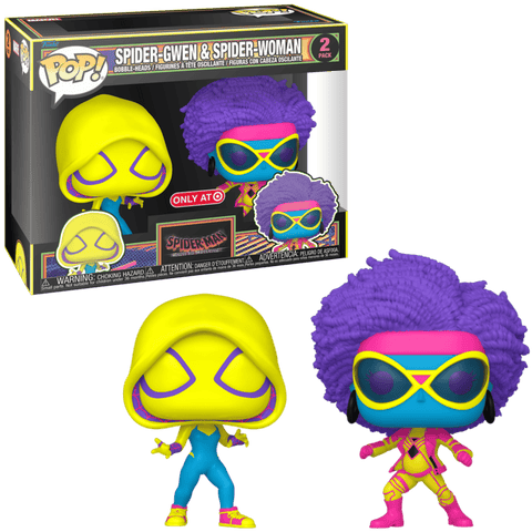 Funko POP! - Marvel - Spider-man - Across the Spiderverse - Spider-Gwen & Spider-Woman - Only at Target - Black Light 2 Pack