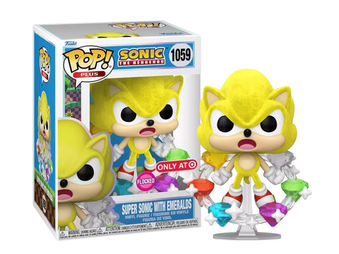 Funko POP! - Sonic the Hedgehog - Super Sonic with Emeralds - 1059 -Only at Target - Flocked